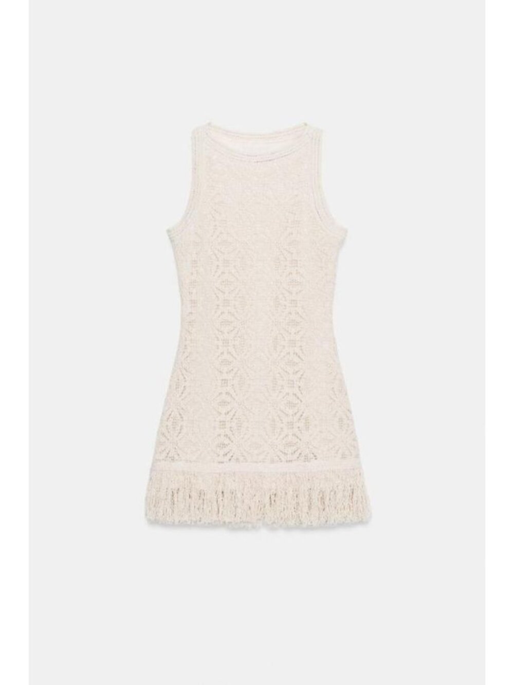 ZARA FRINGED CROCHET SHORT DRESS - Picture 7 of 9